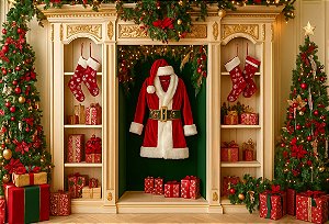 Fundo Fotográfico Guarda Roupa Papai Noel