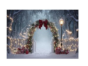 Fundo Fotográfico Portal Guirlanda Natal