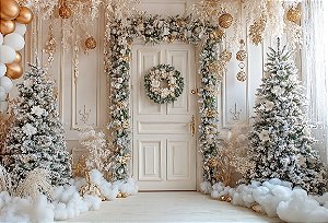 Fundo Fotográfico Porta Guirlanda Branca