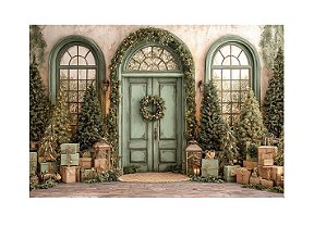 Fundo Fotográfico Porta Natal Verde