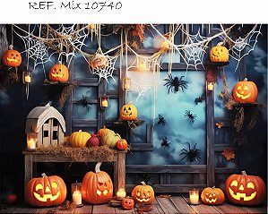 Fundo Fotográfico Halloween aranhas