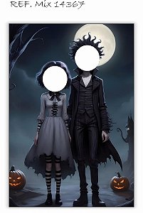 Painel Festa Retangular Em Tecido Halloween Interativo