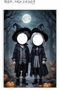 Painel Festa Retangular Em Tecido Halloween Interativo Cute
