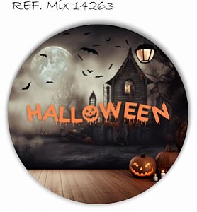 Painel Festa Redondo Sublimado Halloween Luar