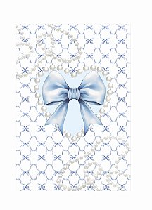 Painel Festa Retangular Em Tecido Laço Azul