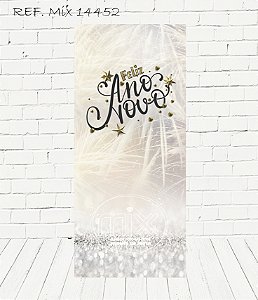 Capa Decorativa para  Porta  Feliz Ano  Novo Fogos