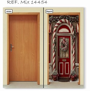 Capa Decorativa para  Porta  Natal com Guirlanda