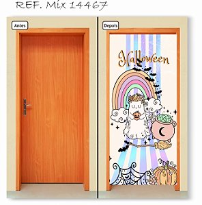 Capa Decorativa para  Porta  Halloween Cute
