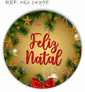 Painel Festa Redondo Sublimado Feliz Natal Bolas