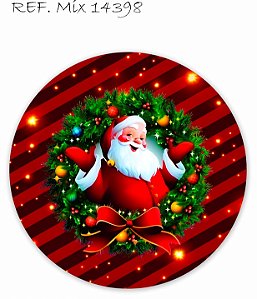 Painel Festa Redondo Sublimado Natal Papai Noel