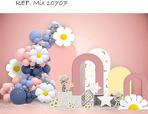 Fundo Fotográfico Smash the cake Margaridas