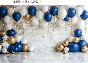 Fundo Fotográfico Balões Azuis e Brancos