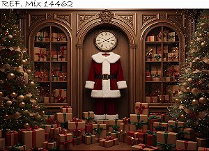 Fundo Fotográfico Presentes Roupa Papai Noel