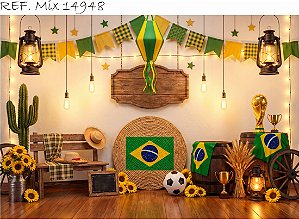 Fundo Rústico Copa Brasil 2026 para Estúdio