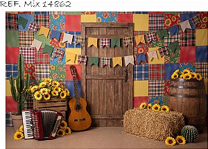 Fundo Fotográfico Bandeirinhas Juninas para Estúdio
