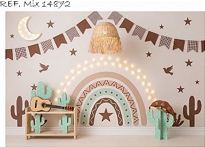 Fundo Junino Boho para Estúdio Fotográfico