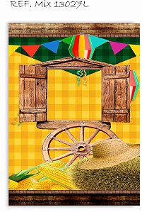Painel Romano Festa Junina Janela, feno e roda