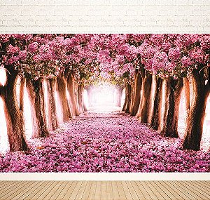 Fundo fotográfico em tecido Cerejeira rosa
