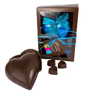 Coração Trufado de Chocolate 70% Cacau c/ Amendoim - 150g