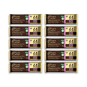 Kit Tablete de Chocolate 61% Cacau Zero Açúcar - 35g (10 und)