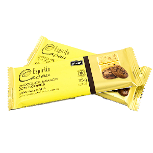 Tablete de Chocolate Branco com Cookies - 35g (24 und)