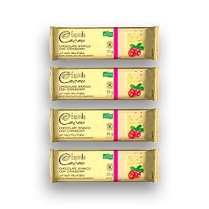 Kit Tablete de Chocolate Branco com Cranberry - 35g (4 und)