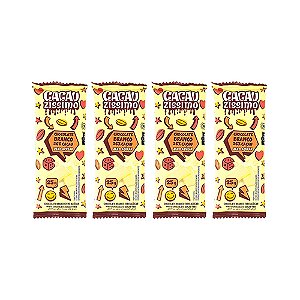 Kit Tablete de Chocolate Branco 26% Cacau Zero Açúcar 25gr - Cacauzíssimo (4 und)