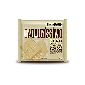 Tablete Chocolate Branco 26% Cacau Zero Açúcar 70gr - Cacauzíssimo