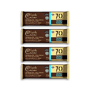 Kit Tablete de Chocolate 70% Cacau Zero Açúcar - 35g (4 und)