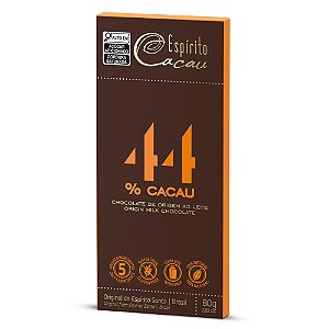 Tablete de Chocolate 44% Cacau ao Leite - 80g