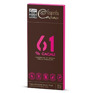 Tablete de Chocolate 61% Cacau - 80g