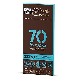 Tablete de Chocolate 70% Cacau Zero Açúcar - 80g