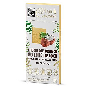 Tablete de Chocolate Branco 33% Cacau ao Leite de Coco - 80g
