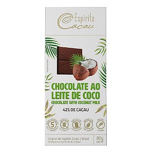 Tablete de Chocolate 42% Cacau ao Leite de Coco - 80g