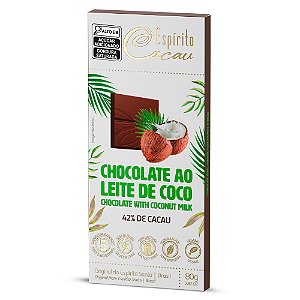 Tablete de Chocolate 42% Cacau ao Leite de Coco - 80g