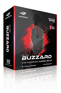 Mouse C3Tech Gamer Buzzard MG110BK Preto
