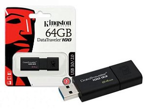 Pen Drive Kingston DT100G3 64GB Preto