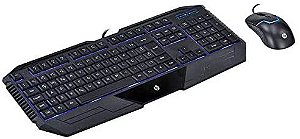 Kit Teclado e Mouse USB Gamer GK1100 Preto HP