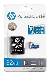 Cartão de Memória Class10 Micro SDHC 32 GB c/ adaptador HFUD032-1U1BA HP