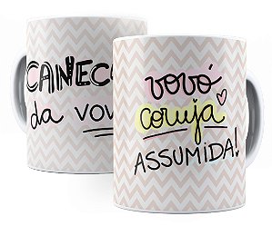 Caneca Vovó Coruja Assumida 325 Ml De Porcelana