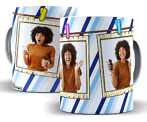 Caneca Personalizada Com 3 Fotos 325 Ml De Porcelana