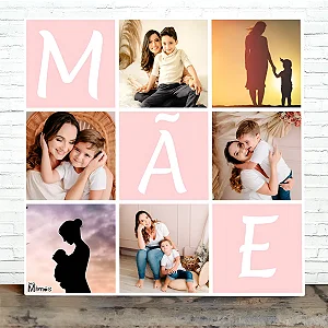 Quadro 20x20 De Azulejo Personalizado Com 6 Fotos Dia Das Mães