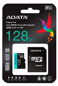 Cartão de Memória Micro Sd 128gb Classe 10 ADATA