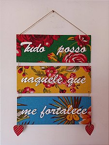 Quadro em tiras - Tudo posso naquele que me fortalece