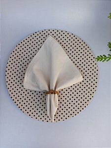 Mesa Posta completa  6 lugares - Poá bege e marrom