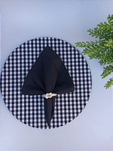 Mesa Posta completa - Xadrez Preto e Branco