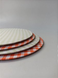 Mesa Posta Mix - Xadrez Laranja e Verde