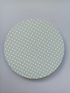 Sousplat para Mesa Posta Poá Verde água e Branco - kit com 4 lugares