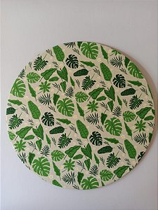 Mesa posta - kit de sousplat - estampa folhagem Verde
