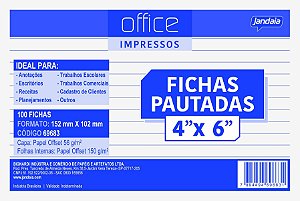 FICHA PAUTADA 102X152MM 100FLS OFFICE - Flash Card 4x6"